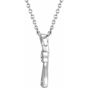 Sterling Silver 1/10 CTW Diamond Cross 18" Necklace-