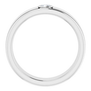 14K White 3 mm Round .10 CTW Men's Diamond Ring-11.00(aproximate standard size)-