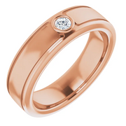14K White 3 mm Round .10 CTW Men's Diamond Ring-11.00(aproximate standard size)-