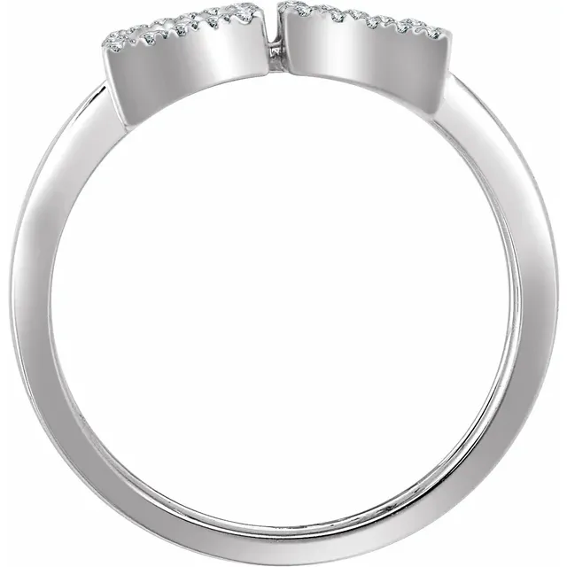 14K White 1/2 CTW Diamond Double Rectangle Geometric Diamond Ring-7.00 (approximate standard size)-