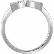 14K White 1/2 CTW Diamond Double Rectangle Geometric Diamond Ring-7.00 (approximate standard size)-