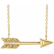 14K Yellow Arrow 16"-18" Necklace-