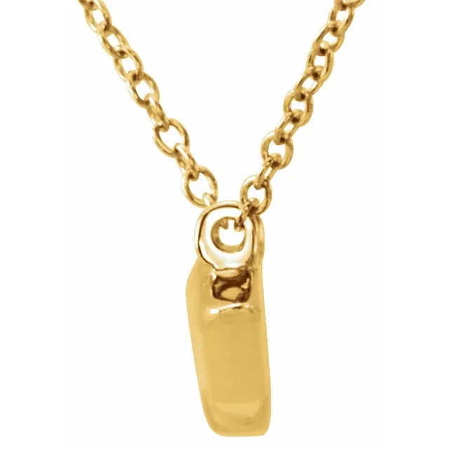 14K Yellow Arrow 16"-18" Necklace-