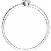 14K White .06 CTW Diamond Bezel-Set Solitaire Ring-