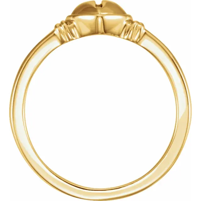 10K Yellow & Rose Heart & Cross Ring-