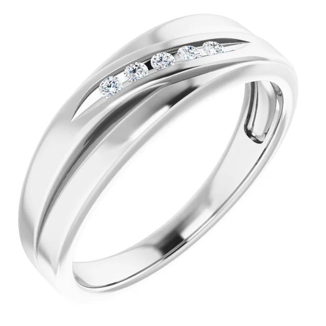 Platinum 1/10 CTW Diamond 5-Stone Band-