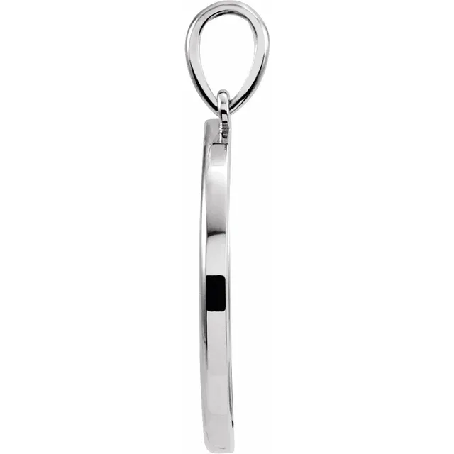 Platinum 25.7x4.7 mm Crescent Moon Pendant-