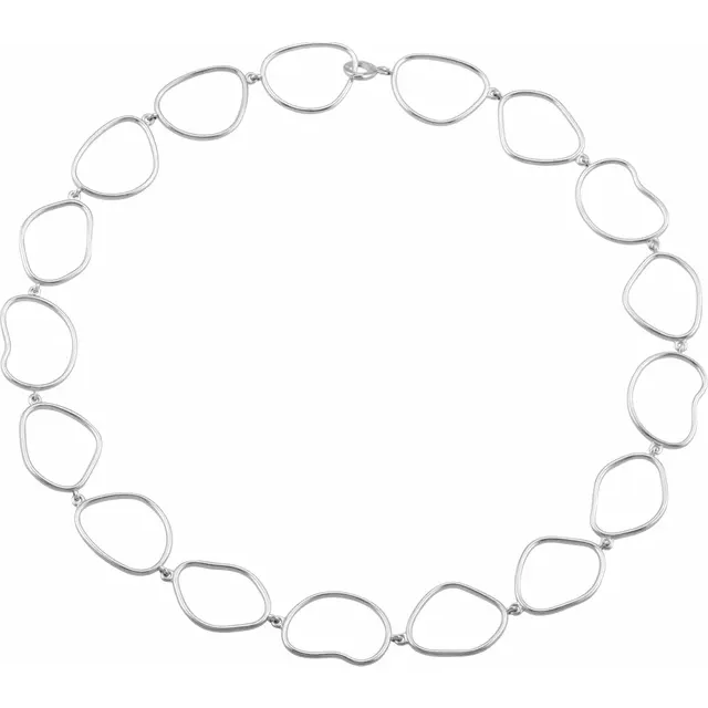 14K White Open Silhouette 18" Necklace-