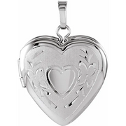 Sterling Silver 22.25x16 mm Heart Shape Locket-