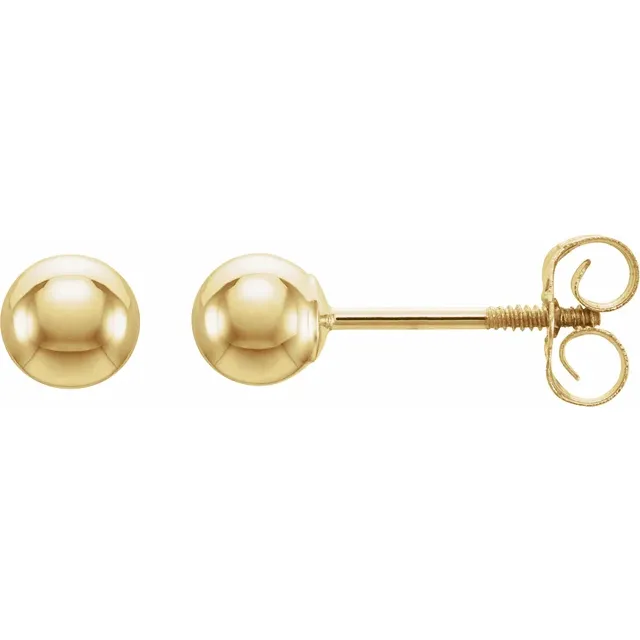 14K Yellow 4 mm Ball Stud Earrings-