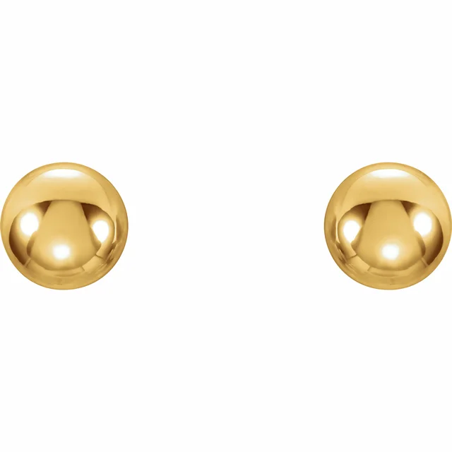 14K Yellow 4 mm Ball Stud Earrings-