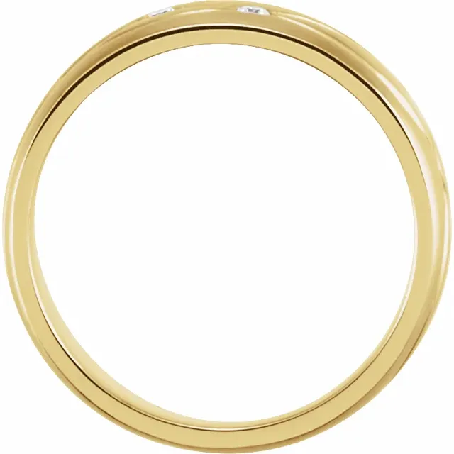 14K Yellow 1/5 CTW Diamond Grooved 8 mm Band Size 7-7.00 (approximate standard size)-