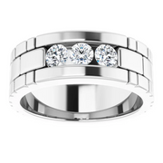 14K White 5/8 CTW Diamond Men's Ring-