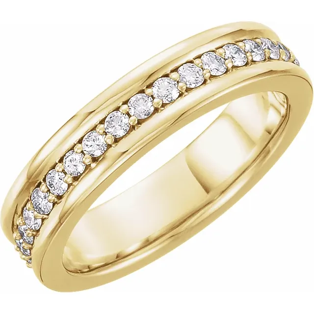 14K Yellow 3/4 CTW Diamond Eternity Band Size 7-7.00 (approximate standard size)-