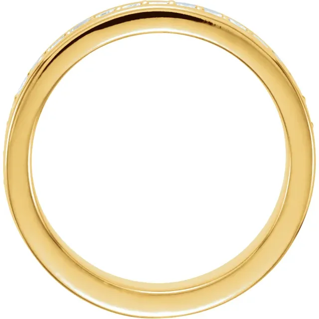 14K Yellow 3/4 CTW Diamond Eternity Band Size 7-7.00 (approximate standard size)-