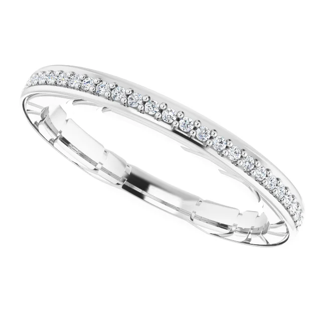 14K White 1/8 CTW Diamond Anniversary Band-