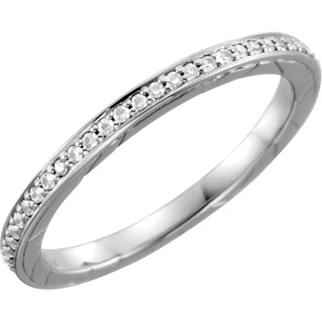 14K White 1/8 CTW Diamond Anniversary Band-