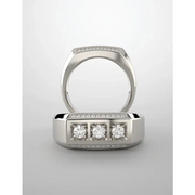14K White 1/2 CTW Diamond Men's Ring-11.00(aproximate standard size)-