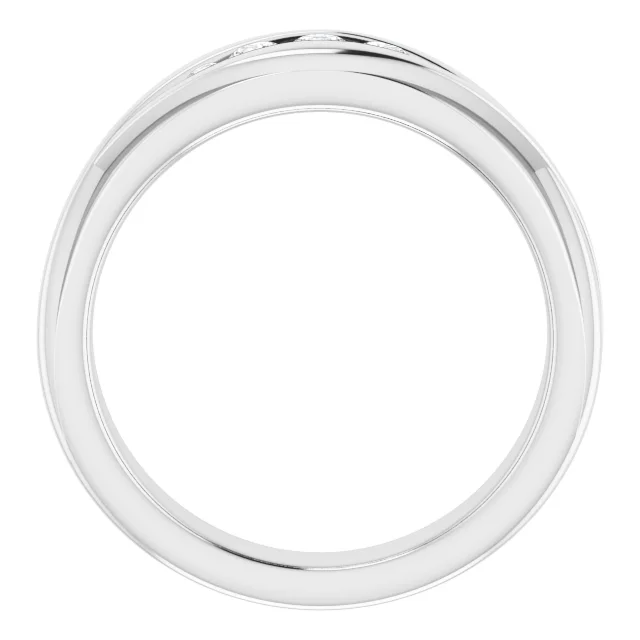 14K White 1/3 CTW Diamond Men's Ring-11.00(aproximate standard size)-