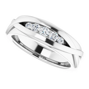 14K White 1/3 CTW Diamond Men's Ring-11.00(aproximate standard size)-