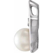 14K White Freshwater Cultured Pearl & .03 CTW Diamond Pendant-