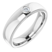 14K White 1/10 CTW Men's Diamond Ring-