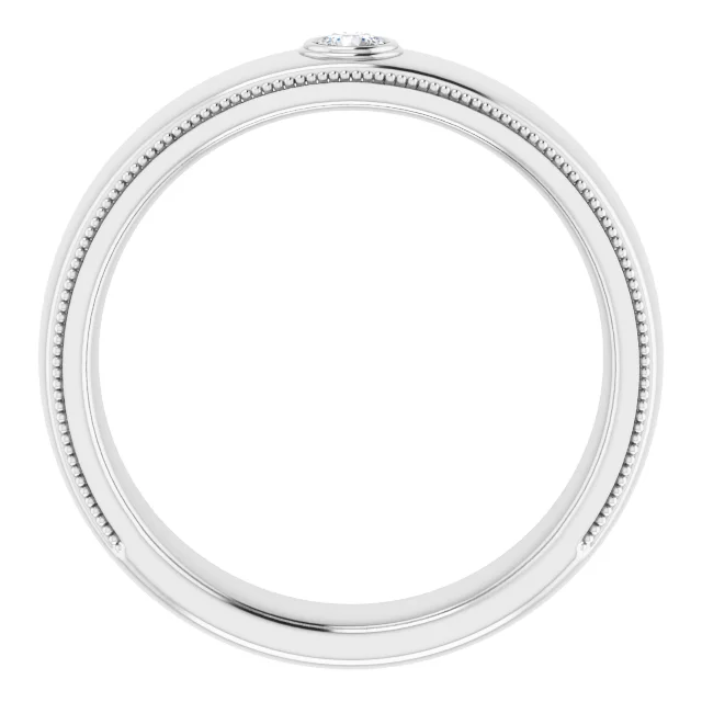 14K White 1/10 CTW Men's Diamond Ring-