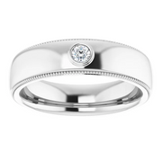 14K White 1/10 CTW Men's Diamond Ring-