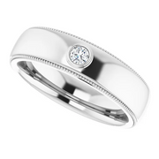 14K White 1/10 CTW Men's Diamond Ring-