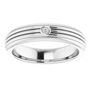 14K White 1.7 mm Round .025 CTW Diamond Men's Ring-