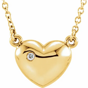 14K Yellow .01 CTW Diamond Heart 16.5" Necklace-