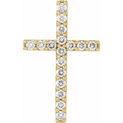 14K Yellow 1/2 CTW Petite Diamond Cross Pendant-