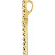 14K Yellow 1/2 CTW Petite Diamond Cross Pendant-