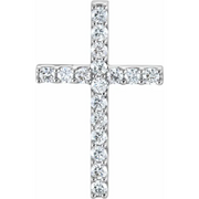 14K Yellow 1/2 CTW Petite Diamond Cross Pendant-