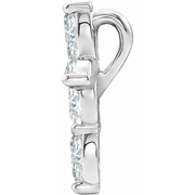 14K White Diamond Cross Pendant-