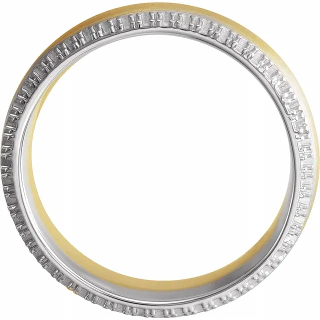 14K Yellow & White 6 mm 1/4 CTW Diamond Band Size 11-11.00(aproximate standard size)-