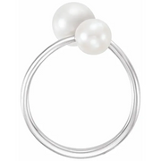 14K White Freshwater Cultured Pearl Ring-7.00 (approximate standard size)-