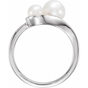 14K White Freshwater Cultured Pearl Ring-