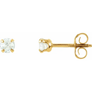 14K Yellow 3 mm Round Cubic Zirconia Youth Stud Earrings-