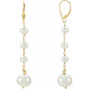 14K Yellow Freshwater Cultured Earrings-