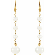 14K Yellow Freshwater Cultured Earrings-