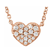 14K White 1/10 CTW Diamond Heart 18" Necklace-