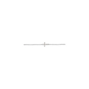 14K White .04 CTW Diamond Sideways Cross Youth 7" Bracelet-