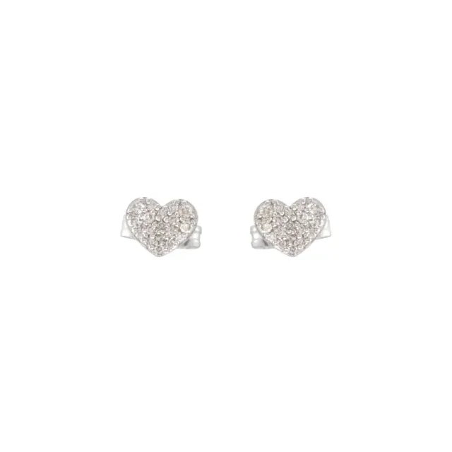 14K White 1/6 CTW Diamond Heart Earrings-