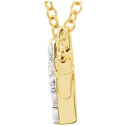 14K Yellow 1/5 CTW Diamond Double Sideways 18" Necklace-