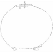 14K Yellow 1/5 CTW Diamond Double Sideways 18" Necklace-