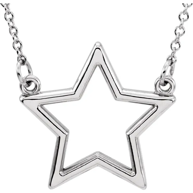 14K Yellow Star 16" Necklace-