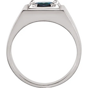 14K White Blue Sapphire Illusion Ring-