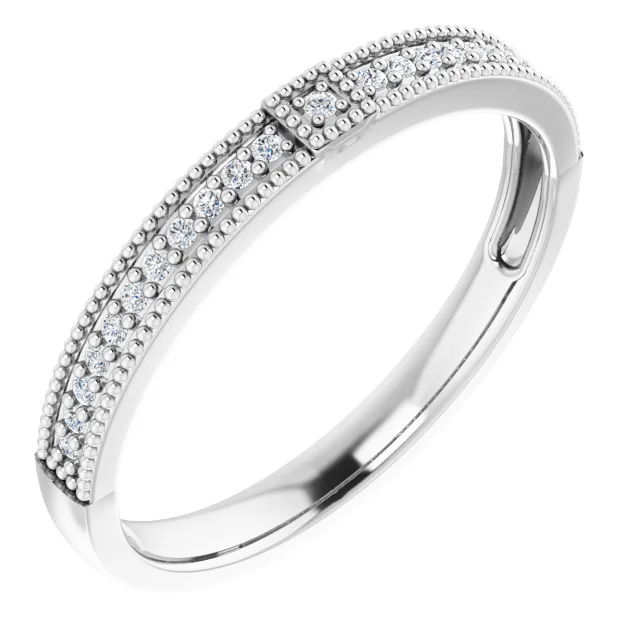 14K White .07 CTW Diamond Stackable Ring-