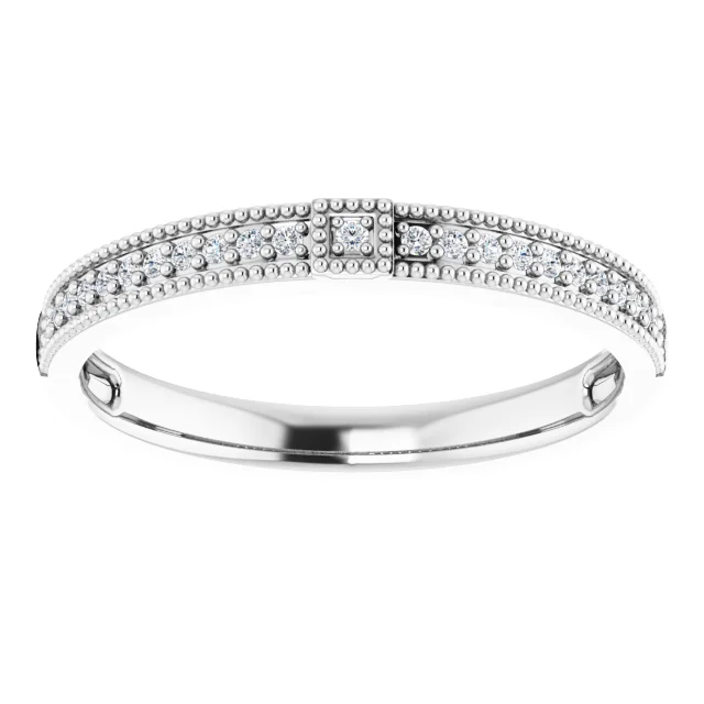 14K White .07 CTW Diamond Stackable Ring-